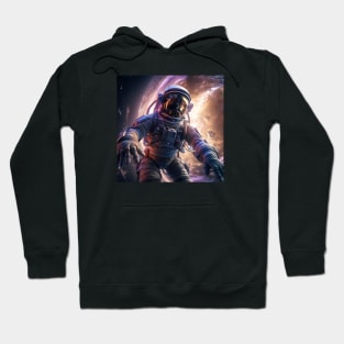 Exploring cosmic limits: An astronaut immersed in the vastness of space. Hoodie